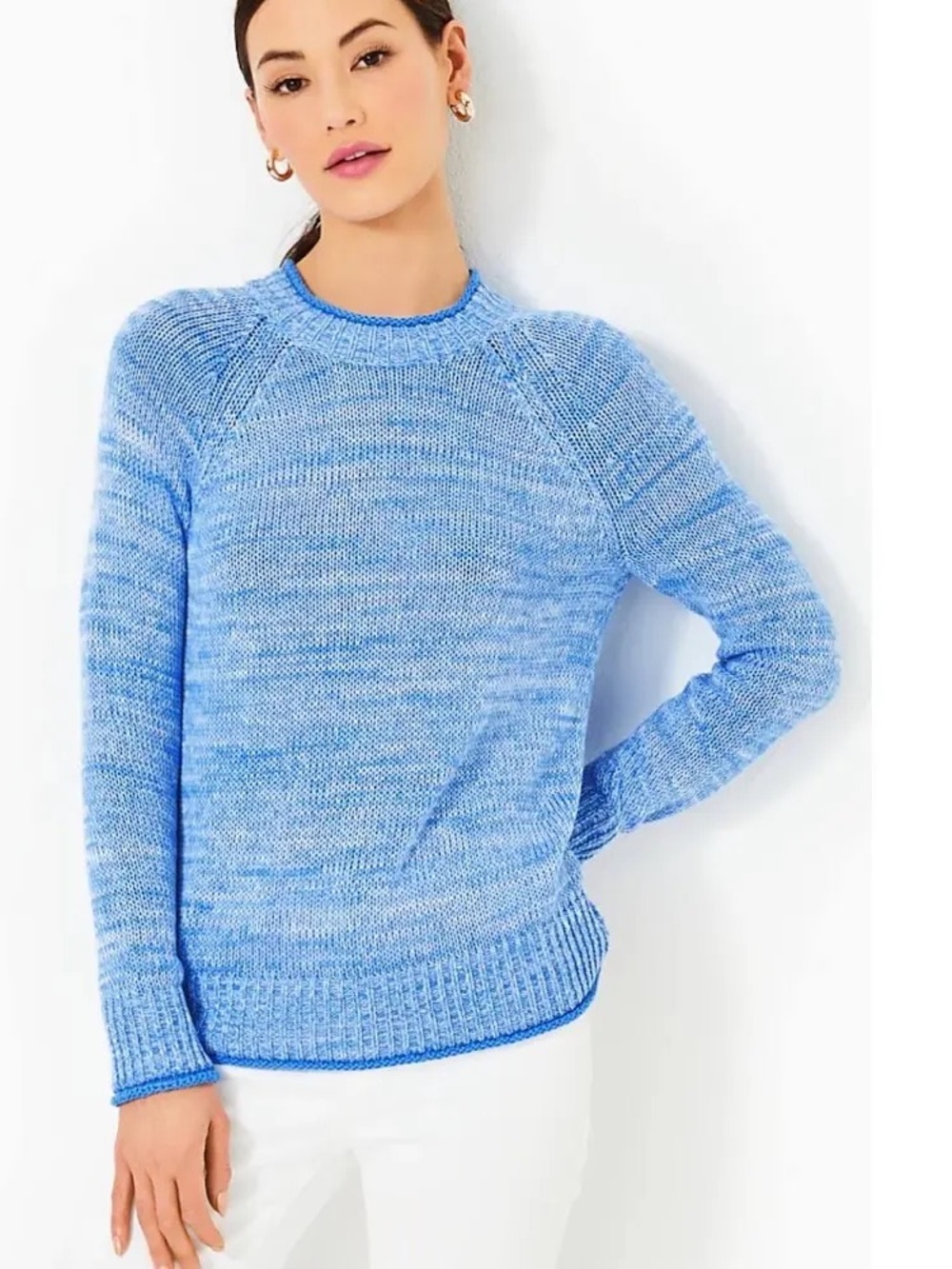 Lilly Pulitzer Deba Sweater Women’s Size Large Blue Stream Marl Excellent!